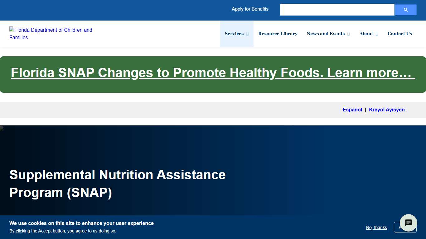 Supplemental Nutrition Assistance Program (SNAP) Florida DCF